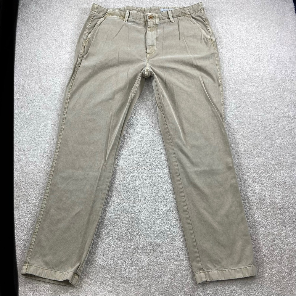 Outerknown Slim Fit Chino Pants Mens 38 Khaki Tan Organic Cotton